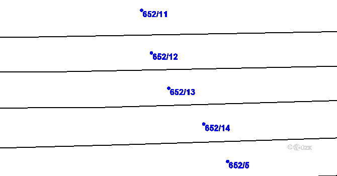 Parcela st. 652/13 v KÚ Ruprechtov, Katastrální mapa