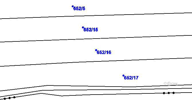Parcela st. 652/16 v KÚ Ruprechtov, Katastrální mapa