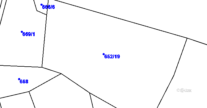 Parcela st. 652/19 v KÚ Ruprechtov, Katastrální mapa