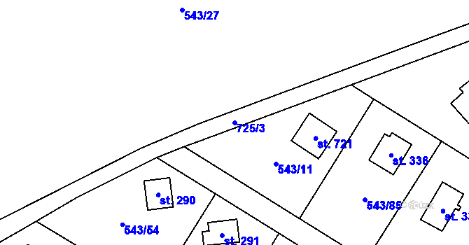 Parcela st. 725/3 v KÚ Ruprechtov, Katastrální mapa