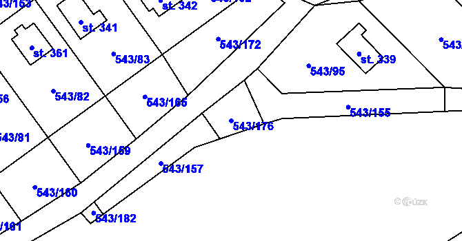 Parcela st. 543/176 v KÚ Ruprechtov, Katastrální mapa