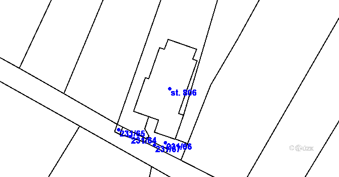Parcela st. 806 v KÚ Ruprechtov, Katastrální mapa