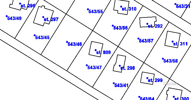 Parcela st. 809 v KÚ Ruprechtov, Katastrální mapa