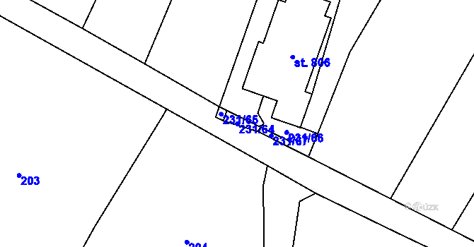 Parcela st. 231/64 v KÚ Ruprechtov, Katastrální mapa