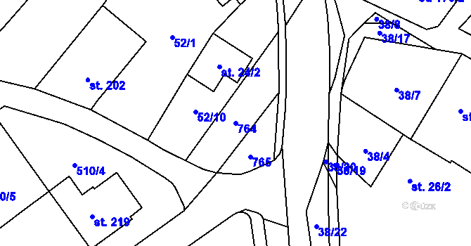 Parcela st. 764 v KÚ Ruprechtov, Katastrální mapa