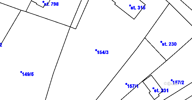 Parcela st. 154/3 v KÚ Ruprechtov, Katastrální mapa