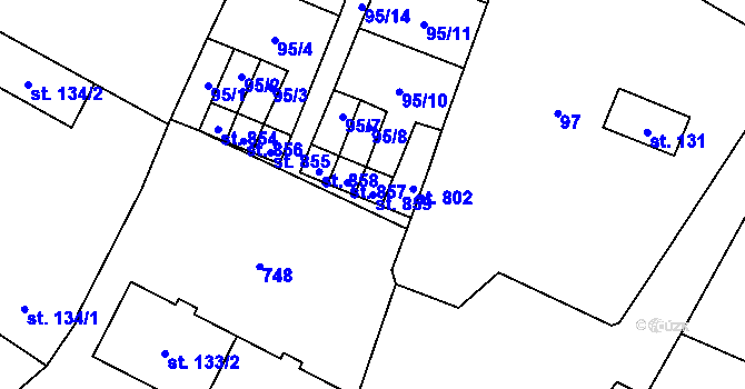Parcela st. 859 v KÚ Ruprechtov, Katastrální mapa