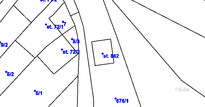 Parcela st. 862 v KÚ Ruprechtov, Katastrální mapa