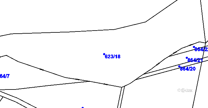 Parcela st. 623/18 v KÚ Ruprechtov, Katastrální mapa