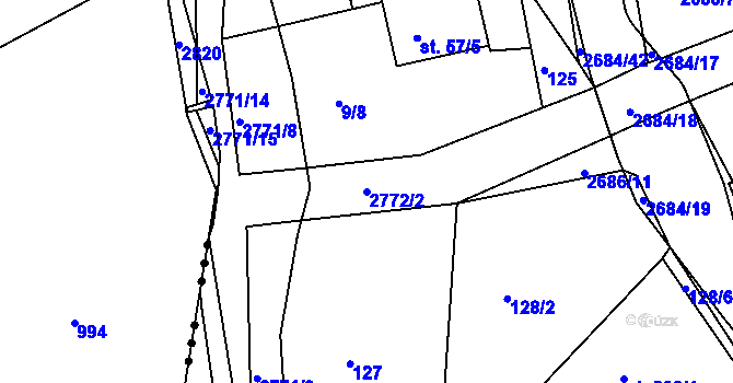 Parcela st. 2772/2 v KÚ Rusava, Katastrální mapa
