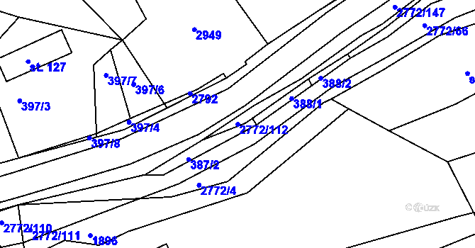 Parcela st. 2772/112 v KÚ Rusava, Katastrální mapa