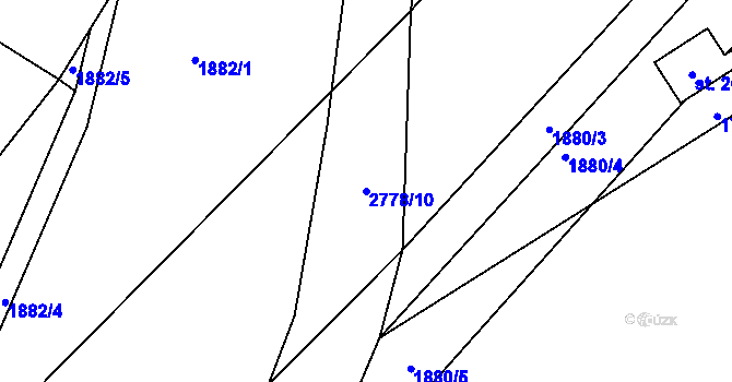 Parcela st. 2778/10 v KÚ Rusava, Katastrální mapa