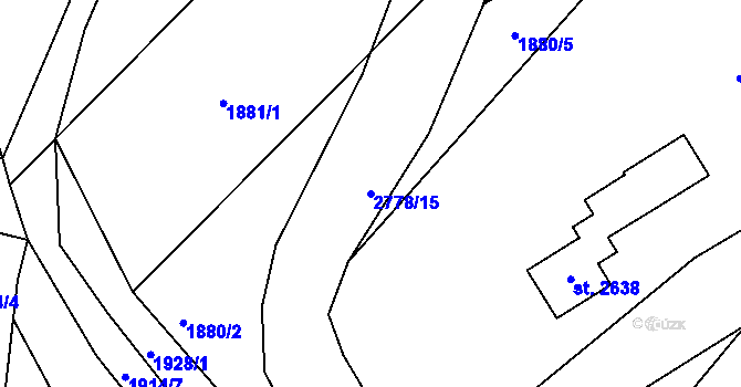 Parcela st. 2778/15 v KÚ Rusava, Katastrální mapa