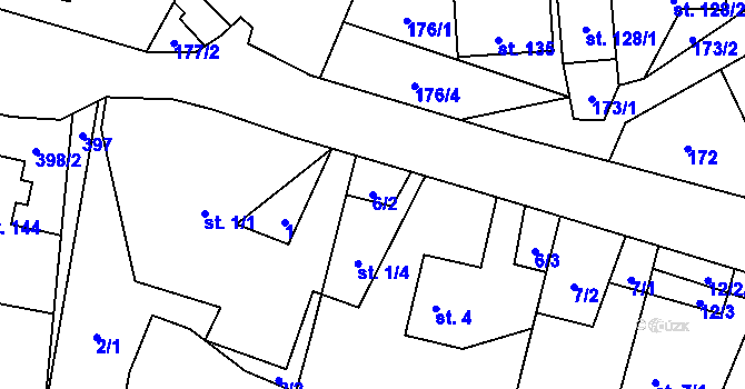 Parcela st. 6/2 v KÚ Rusín, Katastrální mapa