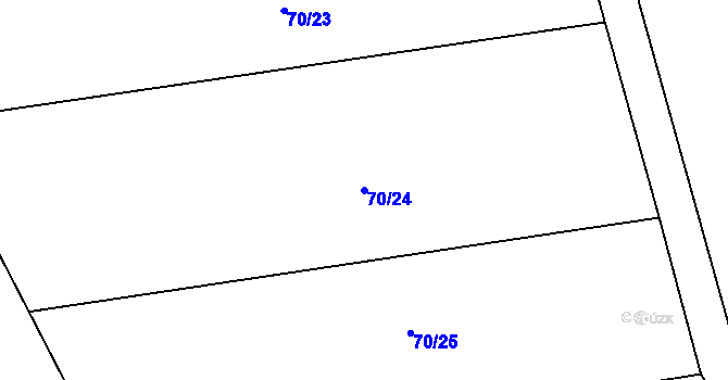 Parcela st. 70/24 v KÚ Vratkov, Katastrální mapa