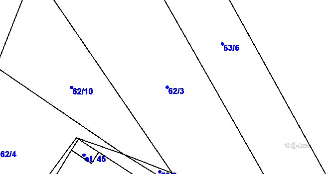 Parcela st. 62/3 v KÚ Vratkov, Katastrální mapa