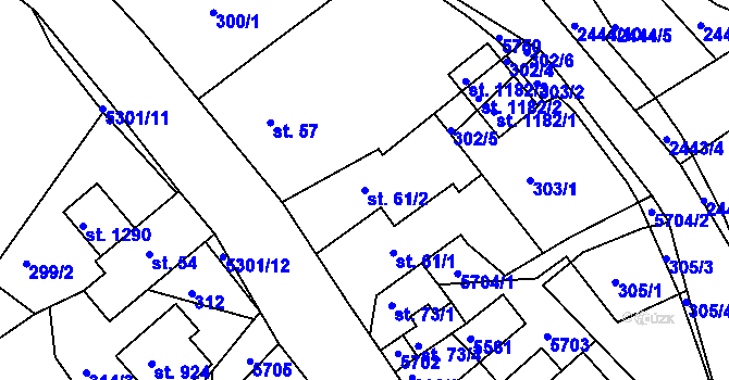 Parcela st. 61/2 v KÚ Růžďka, Katastrální mapa