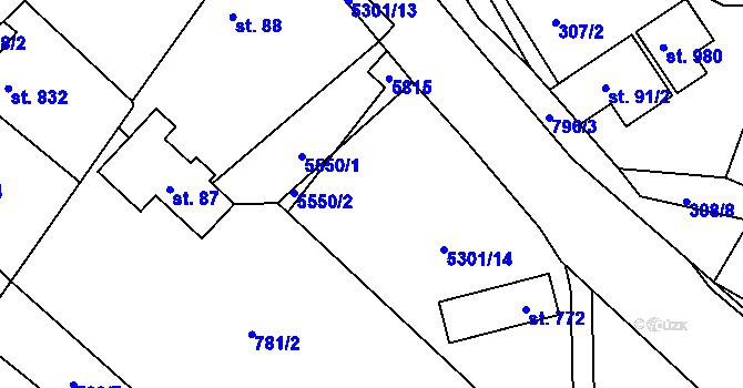 Parcela st. 89/1 v KÚ Růžďka, Katastrální mapa