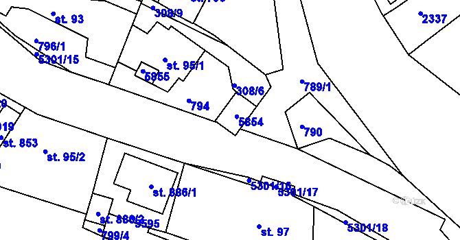 Parcela st. 96 v KÚ Růžďka, Katastrální mapa