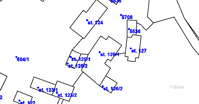 Parcela st. 126/1 v KÚ Růžďka, Katastrální mapa