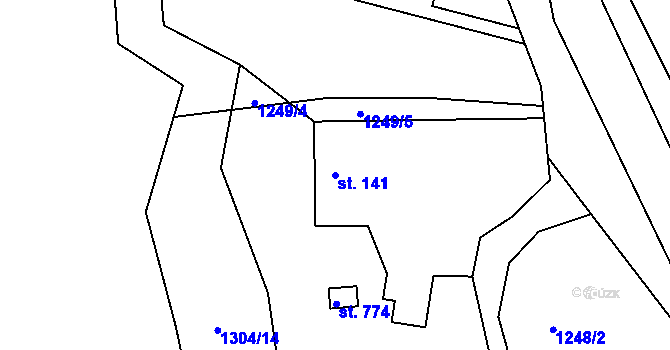 Parcela st. 141 v KÚ Růžďka, Katastrální mapa