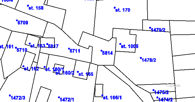Parcela st. 169 v KÚ Růžďka, Katastrální mapa