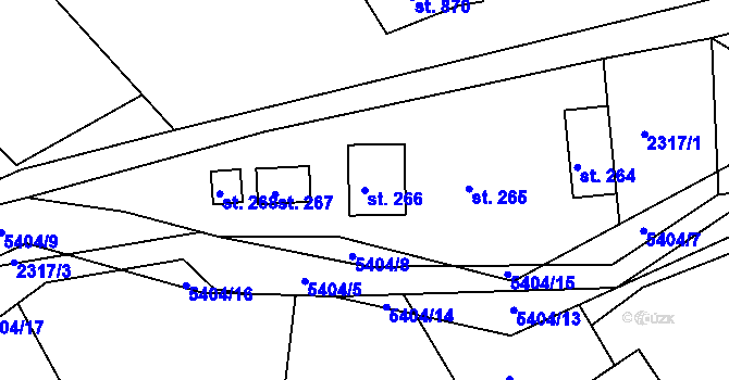 Parcela st. 266 v KÚ Růžďka, Katastrální mapa