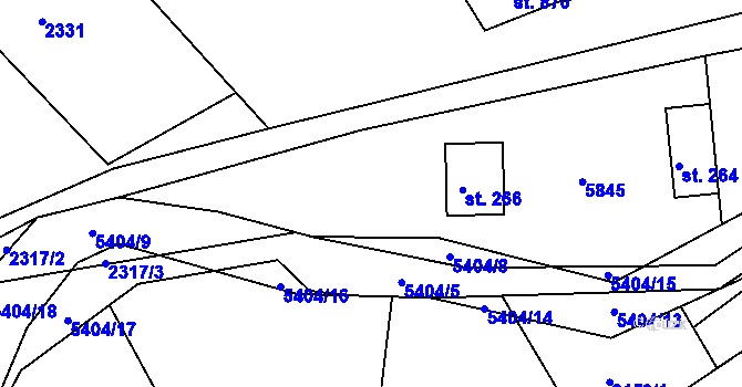 Parcela st. 267 v KÚ Růžďka, Katastrální mapa