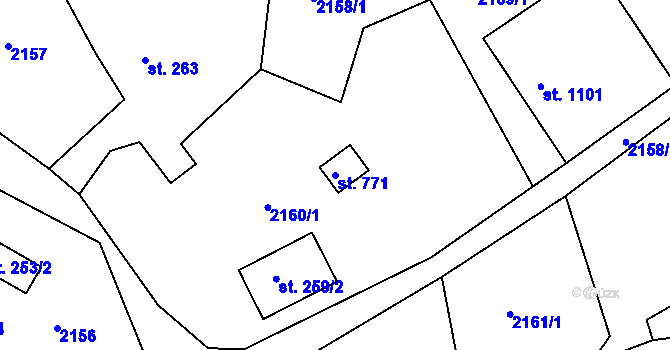 Parcela st. 771 v KÚ Růžďka, Katastrální mapa