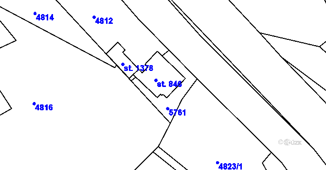 Parcela st. 846 v KÚ Růžďka, Katastrální mapa