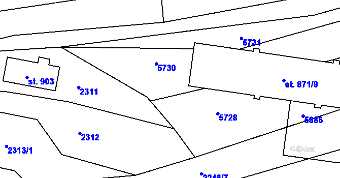 Parcela st. 871/1 v KÚ Růžďka, Katastrální mapa