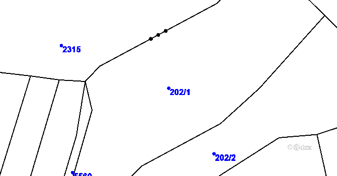 Parcela st. 202/1 v KÚ Růžďka, Katastrální mapa