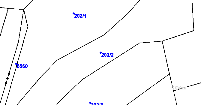 Parcela st. 202/2 v KÚ Růžďka, Katastrální mapa