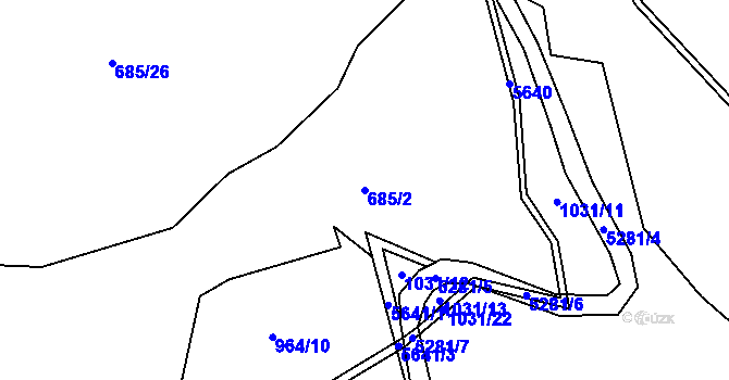 Parcela st. 685/2 v KÚ Růžďka, Katastrální mapa