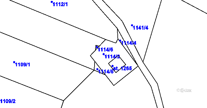 Parcela st. 1114/2 v KÚ Růžďka, Katastrální mapa