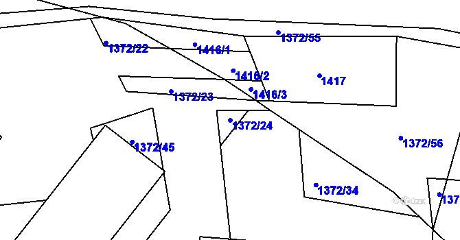 Parcela st. 1372/24 v KÚ Růžďka, Katastrální mapa