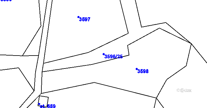 Parcela st. 3596/25 v KÚ Růžďka, Katastrální mapa
