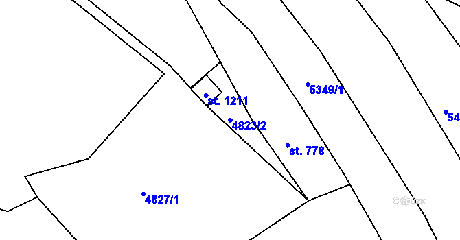 Parcela st. 4823/2 v KÚ Růžďka, Katastrální mapa