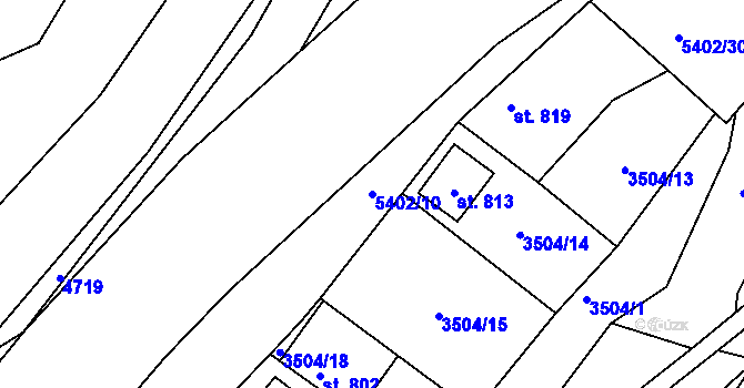Parcela st. 5402/10 v KÚ Růžďka, Katastrální mapa