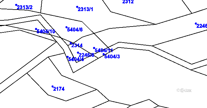 Parcela st. 5404/3 v KÚ Růžďka, Katastrální mapa