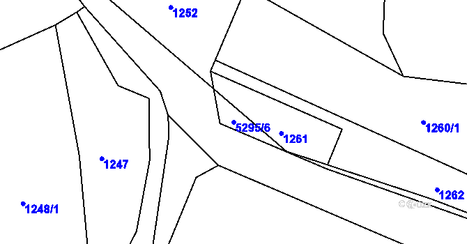 Parcela st. 5295/6 v KÚ Růžďka, Katastrální mapa
