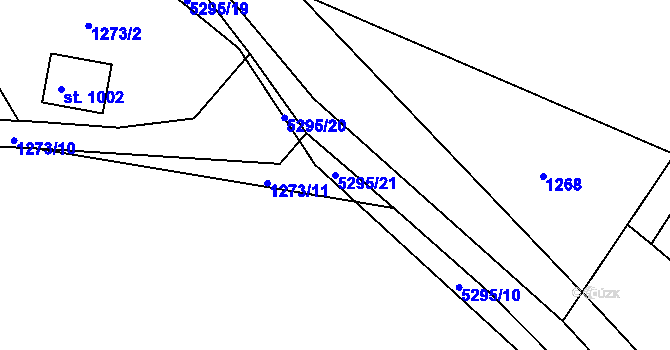 Parcela st. 5295/21 v KÚ Růžďka, Katastrální mapa