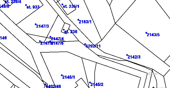 Parcela st. 5292/11 v KÚ Růžďka, Katastrální mapa