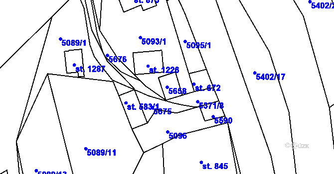 Parcela st. 5658 v KÚ Růžďka, Katastrální mapa