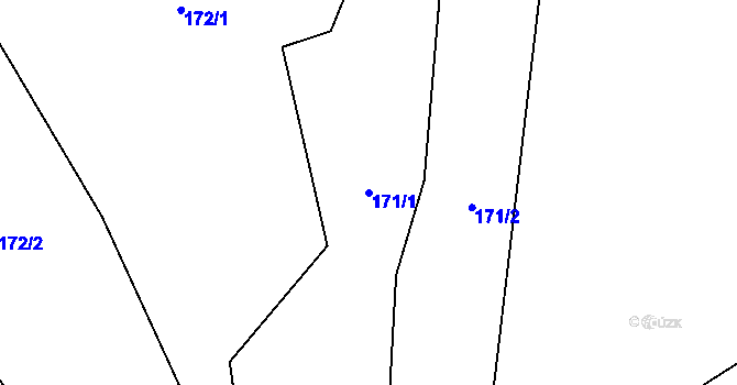 Parcela st. 171/1 v KÚ Růžďka, Katastrální mapa