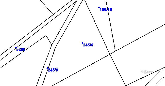 Parcela st. 245/6 v KÚ Růžďka, Katastrální mapa
