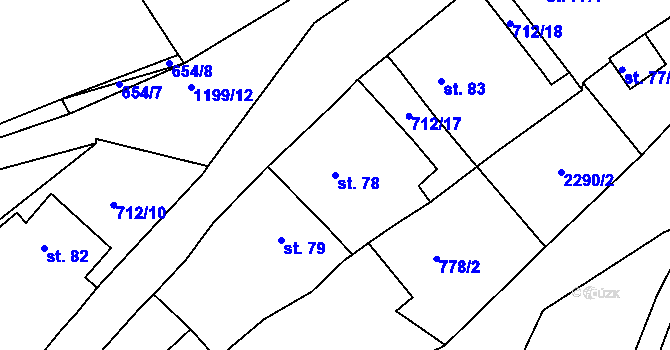 Parcela st. 78 v KÚ Růžená, Katastrální mapa