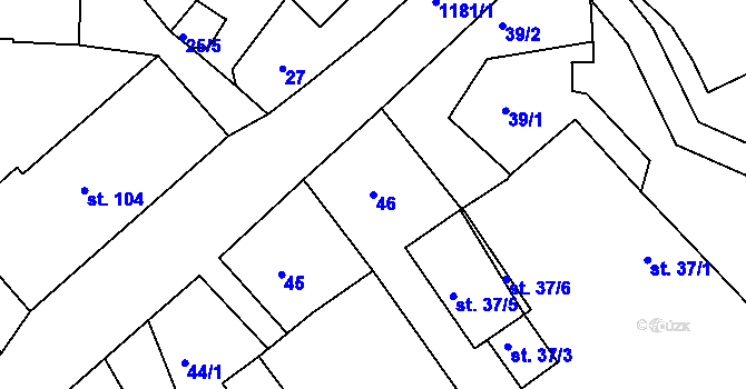 Parcela st. 46 v KÚ Růžená, Katastrální mapa