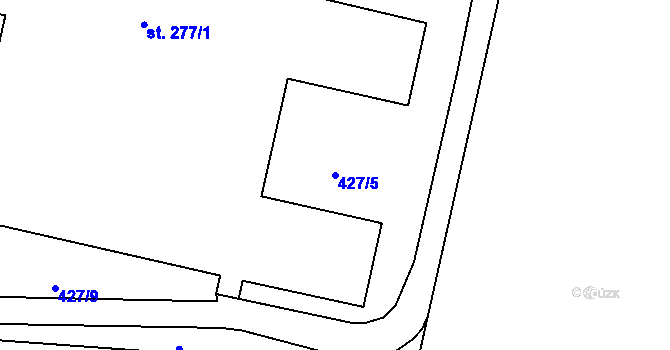 Parcela st. 427/5 v KÚ Janov u Hřenska, Katastrální mapa
