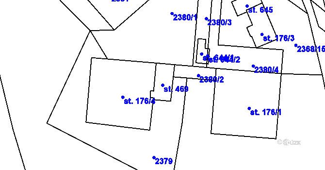 Parcela st. 469 v KÚ Růžová, Katastrální mapa